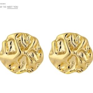 Gold Irregular Bump Stud Earrings